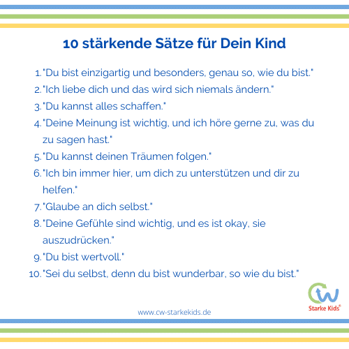 10 stärkende Sätze für Dein Kind